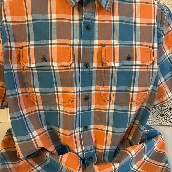 Great Northwest Men's Plaid Shirt - Orange and Blue - Picture 2 of 11